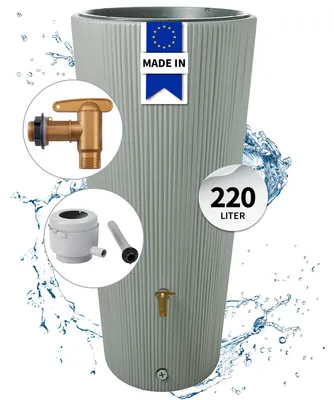 Productafbeelding van 4rain VASO DECOR 2in1 beplantbare regenton 220 L agave incl. kunststof uitloopkraan en regenpijp aansluiting