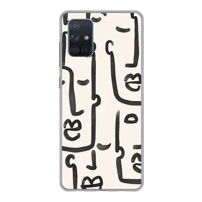 Produktbild von MuchoWow® Handyhülle Schutzhülle Hülle für Samsung Galaxy A51 Muster - Abstrakt - Linienkunst Silikon Softcase Handy Hülle - Schutzabdeckung