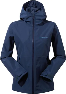 Wasserdichte Bramblfell InterActive Gore-Tex Jacke von Berghaus in Blau; für Damen; mit Kapuze und Reißverschluss.