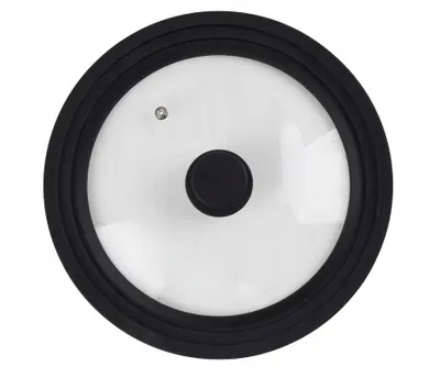 Produktbild von Universal Glasdeckel mit Silikonrand 24/26/28 cm - Pfannendeckel & Topfdeckel Schwarz