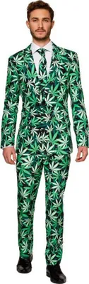 Produktbild von SuitMeister Cannabis Kostüm Anzug - für Karneval Größe: L