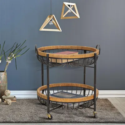 Immagine prodotto di Zakopa - Carrello, 57x56x63h cm Marrone, 2 Ripiani