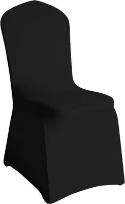 Produktbild von 50 Stücke Schwarz Elasthan Esszimmer Stuhlhussen Universal Stretch Stuhl Schonbezüge Beschützer für Bankett Hochzeit Hotel Dekoration