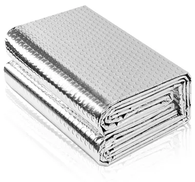 Image de Film d'isolation en aluminium, double face réfléchissant, dimensions 4,5 m x 60 cm, pour toiture et sous-sol