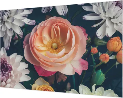 Zdjęcie produktu dla Tapeta ścienna – tapeta dekoracyjna do salonu – folia tapetowa do dekoracji ścian – 104 x 70 cm – Kwiatowa harmonia