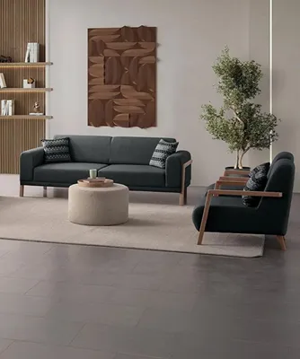 Immagine prodotto di Design d'ispirazione: divano e poltrona eleganti per una stanza accogliente