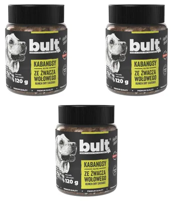 Produktbild von Bult | Kabanossi Rindfleisch - 3x120g - 60% Pansen - Proteinreich - Natürliche Hundeleckerei