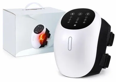 Produktbild von Knie Massagegerät mit Rotlicht & Wärme – 3 Vibrationsmodi, 3 Heizstufen – Kabellos, verstellbar – Kniebandage und Massagegerät für Senioren
