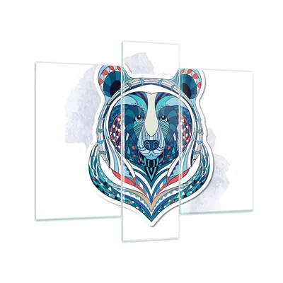 Produktbild von Bilder auf glas - Bär Illustration Traum blumig - 95x80cm - Glasbilder - Wandbilder - Kunstdruck - zum Aufhängen bereit - Wanddekoration aus Glas - Glas Bilder - Wandbild auf Glas - GCB95x80-3085