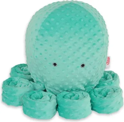 Imagen del producto de Cuddle Ectopus Grande – XXL, peluche de color menta – Fabricado con microfibra Minky extra suave para mayor comodidad