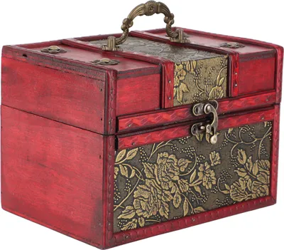 Zdjęcie produktu dla Pudełko na biżuterię Organizer Przenośne drewniane pudełko na biżuteriępoliuretan do przechowywania biżuterii (6262D036262-Golden Grape-L) (6262D-03-6262-Golden Grape-L)