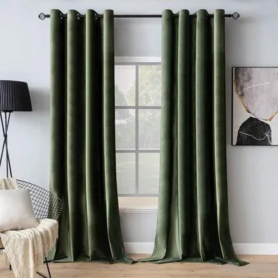 Productafbeelding van Verduisterende gordijnen - fluweel - lichtdicht - met lussen - thermogordijn - voor slaapkamer en woonkamer - 2 stuks - 140 x 245 cm (breedte x hoogte)