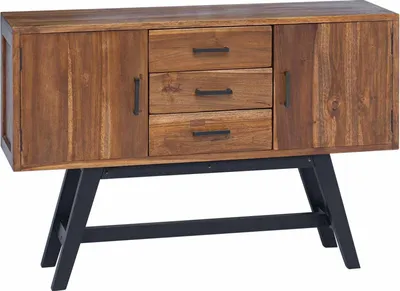 Productafbeelding van vidaXL TV-standaard, 110 x 30 x 75 cm, naturel, massief teakhout