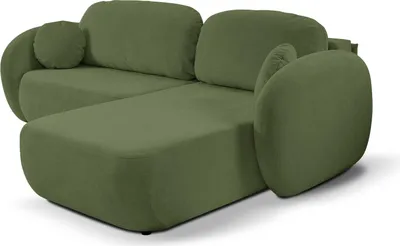 Produktbild von Masseno Ecksofa AMICO R-S mit Schlaffunktion L-Form, Sofa mit Bettkasten, Wohnzimmersofa, Couch, Soffa, Bettsofa, Couchgarnitur- Olivgrün, ARAGON 39