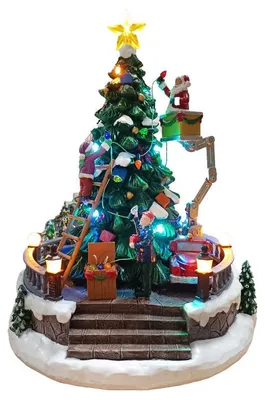 Immagine prodotto di Villaggio Natalizio Albero con Babbo Natale 27h cm con Movimento Luci e Suoni