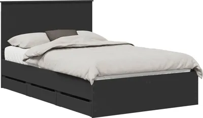 Obrázek produktu pro Rám postele se zásuvkou Černá 120 x 190 cm Inženýrské dřevo