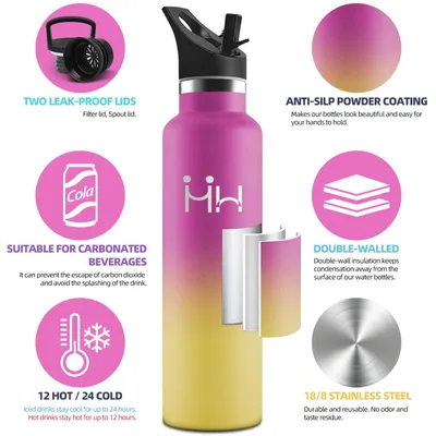 Produktbild von Edelstahl Trinkflasche 1000 ml, BPA-frei, Auslaufsicher, Thermosflasche mit
