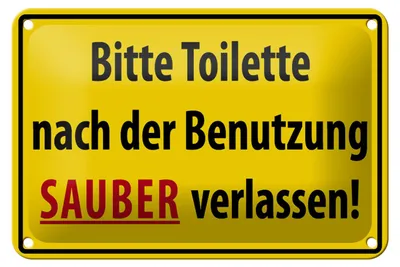 Produktbild von Blechschild Hinweis 18x12cm Toilette nach Benutzung