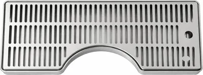 Produktbild von Edelstahl Tropfblech mit Säulenaussparung (130mm) 400x220mm