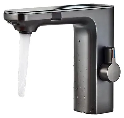 Produktbild von Waschbeckenarmatur, berührungsloser Infrarotsensor, Einhebel, Grau