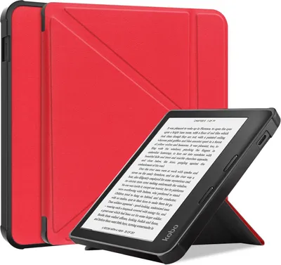 Obrázek produktu pro Pouzdro na tablet Kobo Libra 2 7" Slim Case s funkcí stojánku a funkcí automatického spánku/probuzení červené
