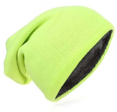Produktbild von Strick Beanie Unifarbe Gruen-M