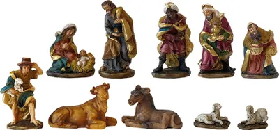 Produktbild von Krippenfigur Set 10-teilig 6 cm Polyresin Weihnachtsdeko