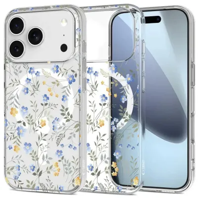 Produktbild von Tech-Protect Flexair Magsafe Case für Iphone 17 Pro Max - Gänseblümchen mit Blättern