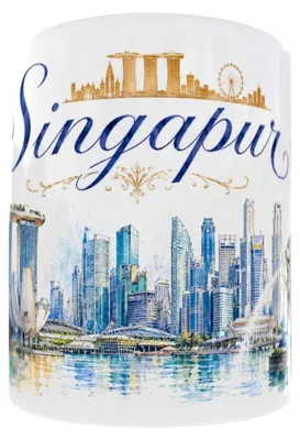 Produktbild von Becher 300 ml Aquarelle – Reisen – Städte – Singapur