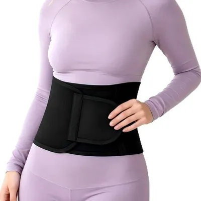 Produktbild von 1 Stück Bauchumfangsband mit Tasche, elastischer Taillenstütze, verstellbares Bauchband für Damen, schwarz