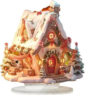 Produktbild von Weihnachtshaus mit Beleuchtung – Dekoration für Dörfer – Tischdekoration – Acryl mit Details – 20 cm breit – Mehrfarbig