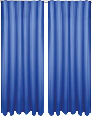 Produktbild von 2x Gardinen Ellen Kräuselband inkl. Raffhalter (Blau), Größe: 140x175cm