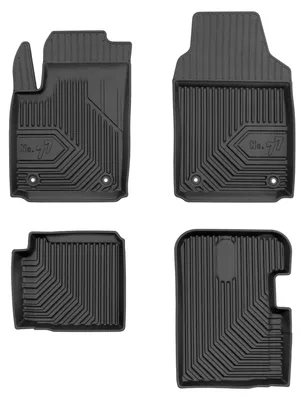 Produktbild von Gummi-Fußmatten für Fiat 500 ab 2020 (Schrägheck) – 4-tlg, Schwarz, passgenau
