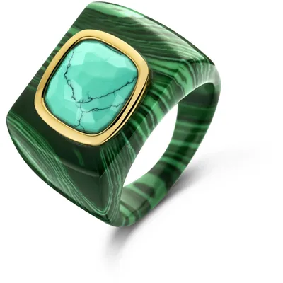 Produktbild von 12255MA Ring malachitgrün/türkis vergoldet 12255MA Ti Sento Milano