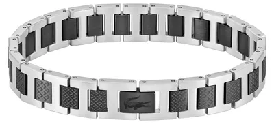 Produktbild von Lacoste Gliederarmband für Herren Kollektion METROPOLE aus Edelstahl und schwarz