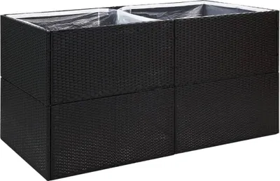Produktbild von Pflanzkübel Schwarz 157x80x80 cm Poly Rattan