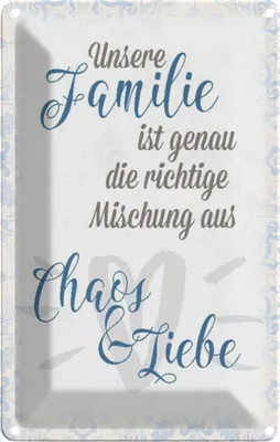 Produktbild von vianmo Blechschild 18x12 cm unsere Familie Chaos Liebe Freunde