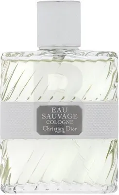 A clear, well-lit product shot of a bottle of Christian Dior Eau Sauvage Eau de Cologne.
