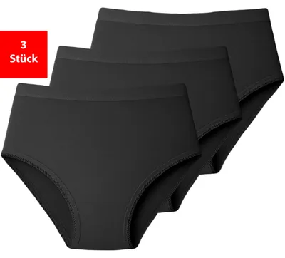 Produktbild von Taillenslip Damen Slip im 3 - 6er Pack Baumwolle Unterhose Schlüpfer Maxislip - Schwarz 40/42 3er