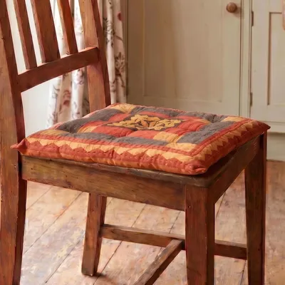 Produktbild von Patchkwork Kissen, Stuhlauflage, Steppkissen, Bodenkissen - Orange, Rot, Baumwolle, Größe: 40*40 cm