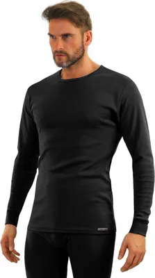 Produktbild von Sesto Senso Herren Langarmshirt - Hochwertige Baumwolle, Elastisch, Komfortabel, Ideal für Alltag, Schwarz, Art. 111, Männlich M