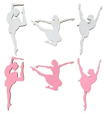 Produktbild von 10 Holz-Konfetti Ballerina Tischdeko 1 x 2 cm rosa-weiß - Einheitsgröße