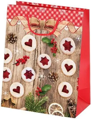 Obrázok produktu pre Taška Vianočná Papierová "Linecké" 23X18X10Cm