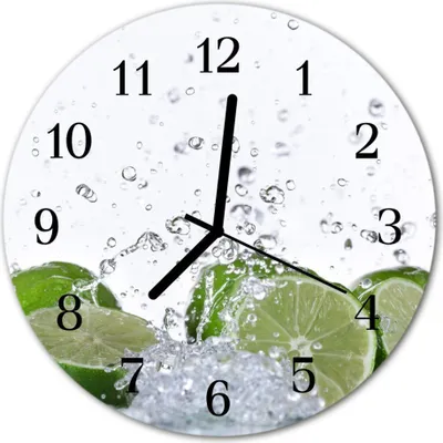 Produktbild von Glasuhr Wanduhr Küchenuhr Echt-Glas 30fi cm Limetten  grün
