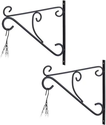 Produktbild von Famanu Pflanzenhaken Set für Wandmontage - 28x30x2 cm - Schwarz