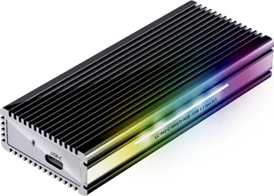 Obrázek produktu pro LC-Power USB-C Gehäuse f.NVMe o.SATA USB3.2 Gen.2x1 RGB - Gehäuse - USB 3.0