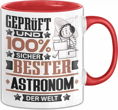 Produktbild von Astronom Geschenk Lustiger Spruch für Astronom Geschenkidee Bester Astronom Der Welt (Rot)