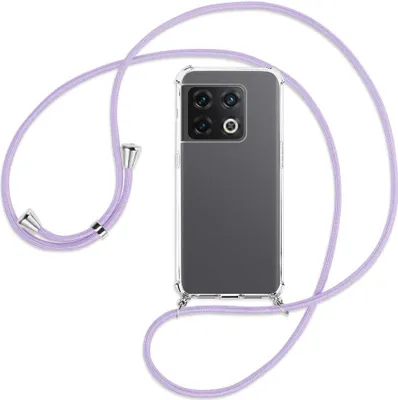 Produktbild von Handykette Backcover-Schutzhülle mit Band (Metall silberfarben) für OnePlus 10 Pro 5G - violett
