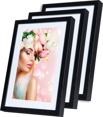 Produktbild von KS15 Bilderrahmen Lifestyle Foto Rahmen Collage Holzoptik 2er 3er 5er Pack - Farbe: 3er Pack Schwarz | Format: 20x30
