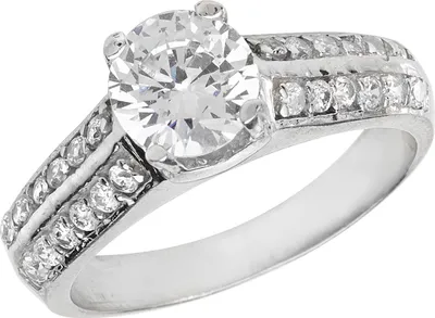 Produktbild von 925 Sterling Silber Verlobung Damen - Solitärring mit Zirkonia, 55 (17.5); TRS14074RSO